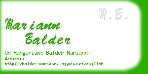 mariann balder business card